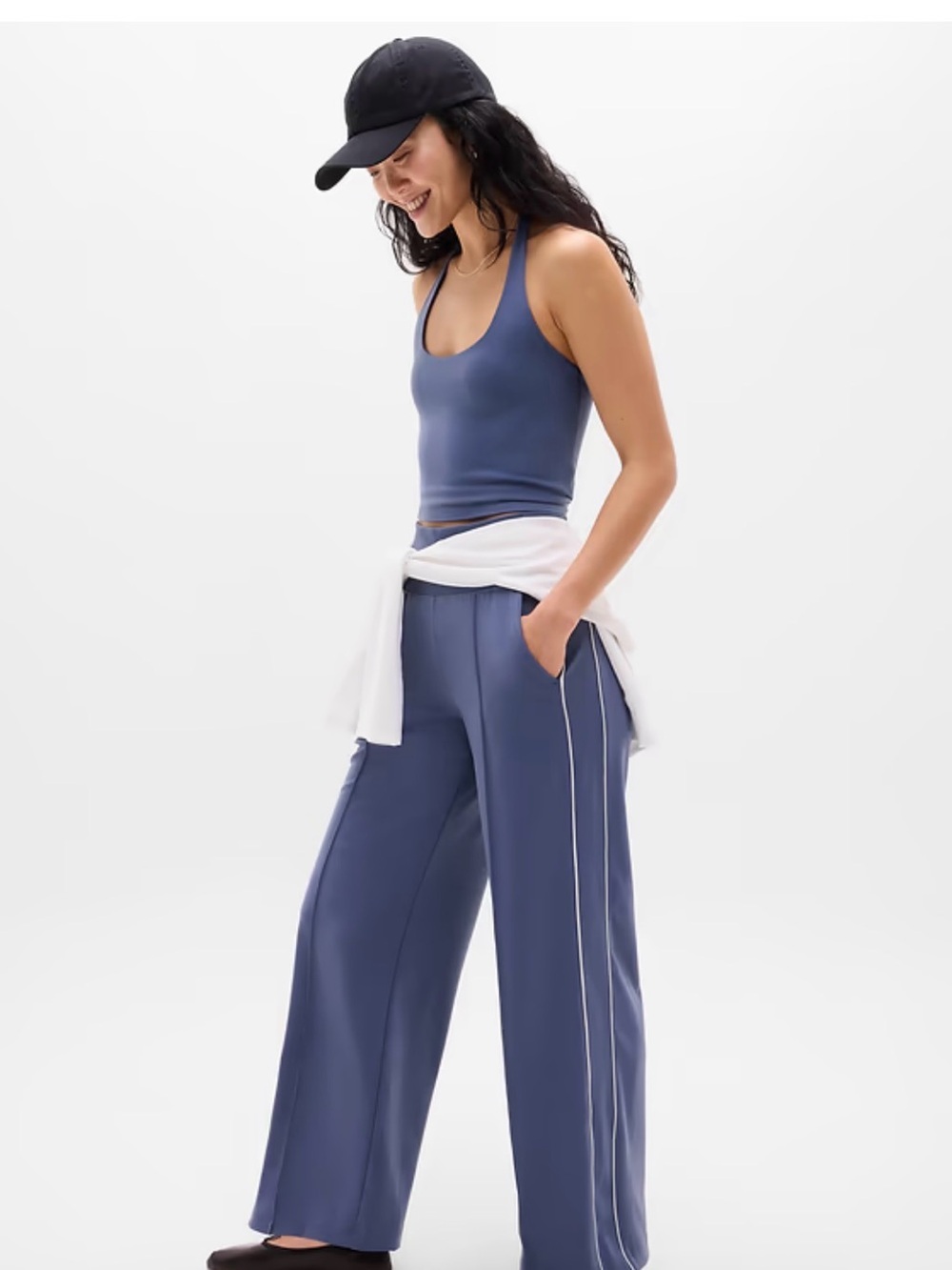 Venice High Rise Track Stripe Wide Leg Pant
